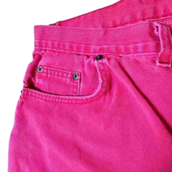 Vintage 90's Pink Faded Glory Raw Hem Cut Off Denim Shorts 24” Waist - Picture 3 of 7